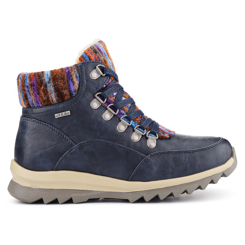 Wide-Fit Warm Ankle Boots - WBINS40213 / 326 404 - Navy - Image 2