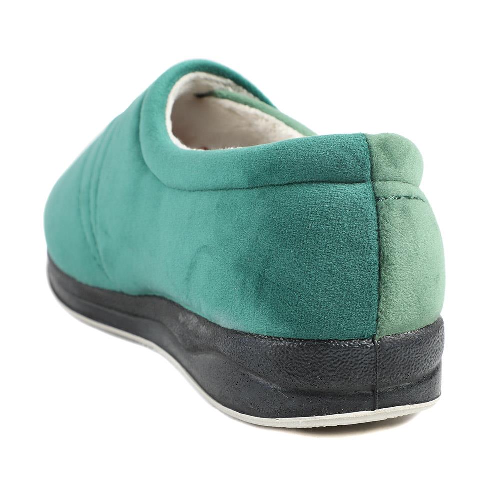 Wide Fit Warm Antibacterial Slippers - QING32015 / 319 076 - Green - Image 3