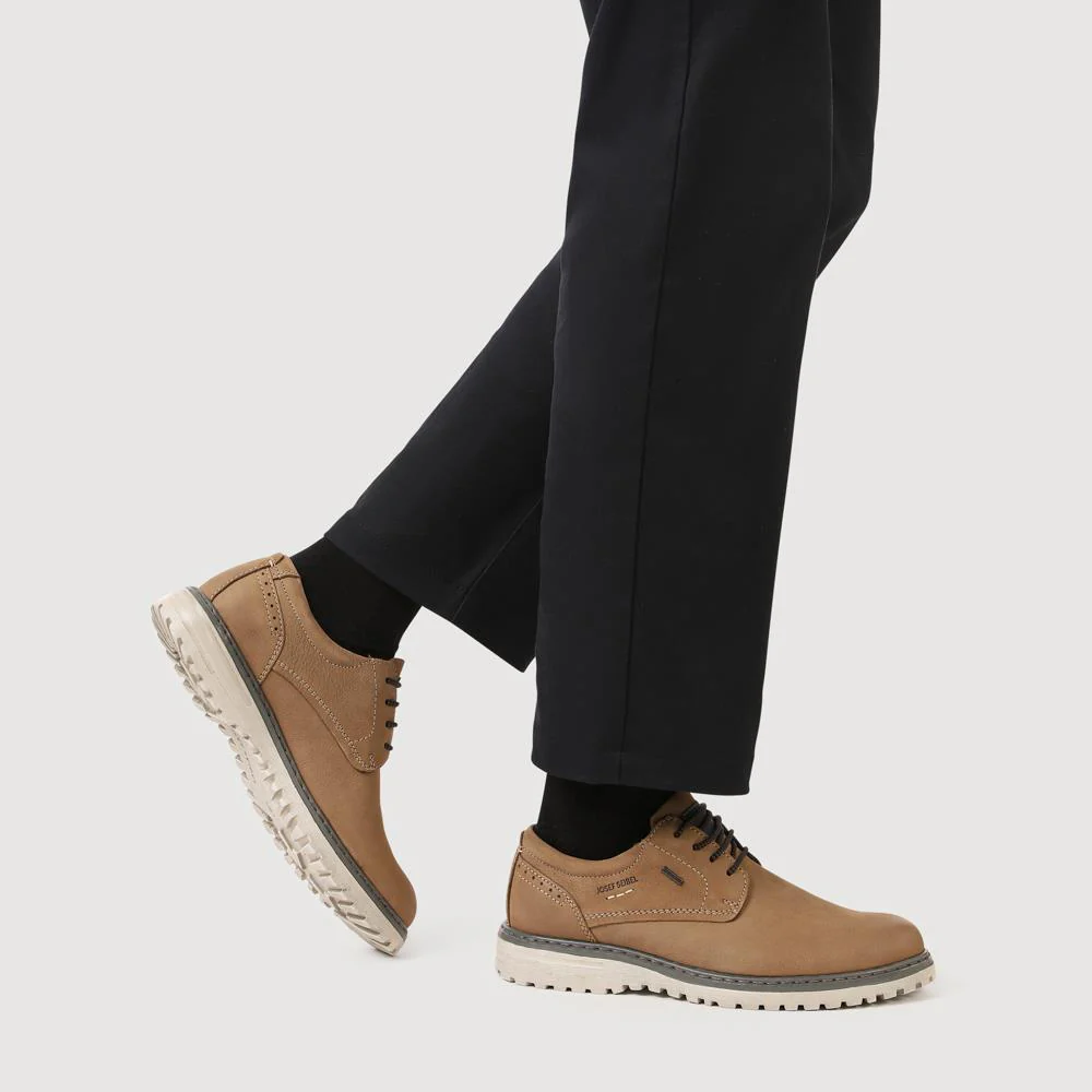 Wide-Fit Water-Resistant Leather Shoes - JOSEF41510 / 327 050 - Beige - Image 5