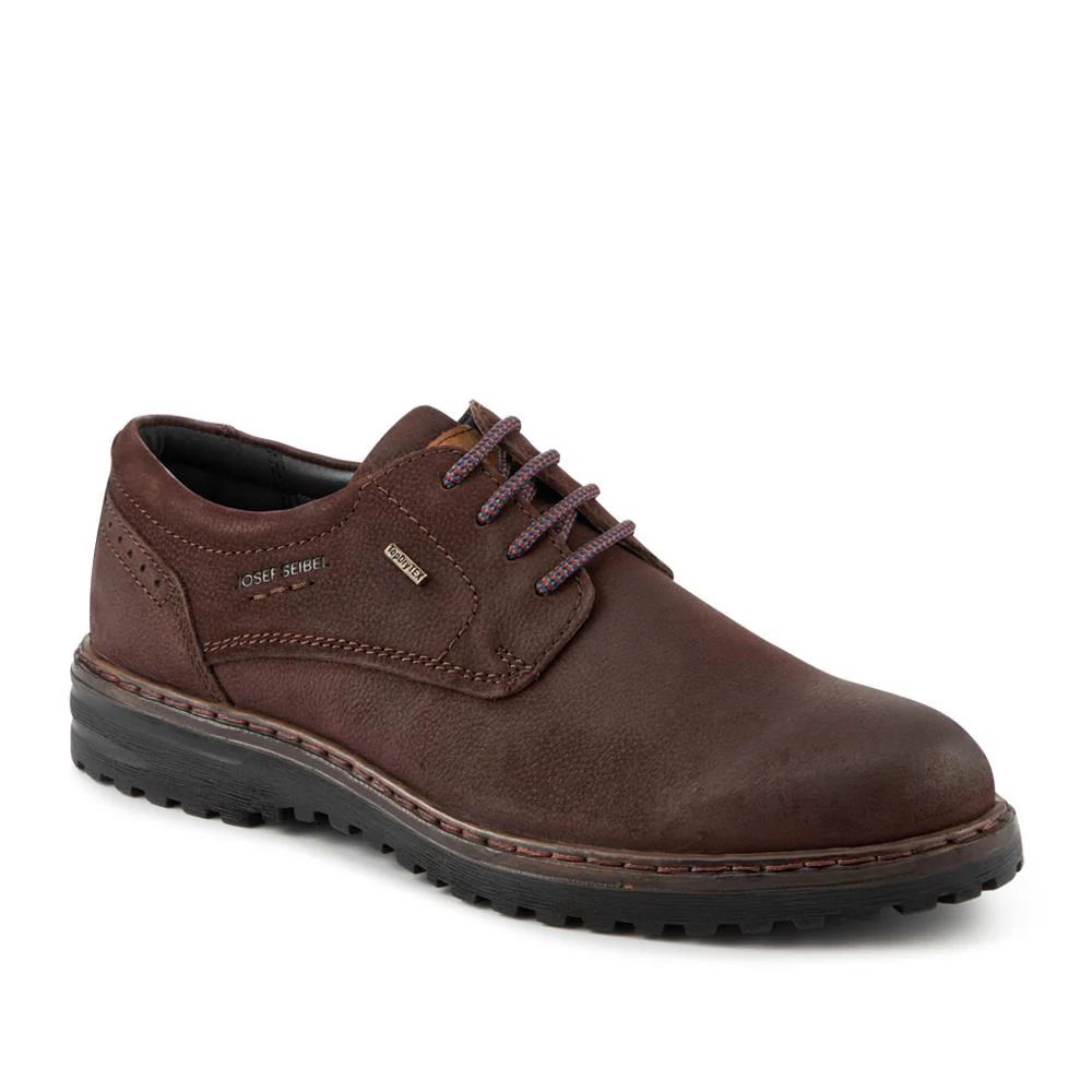 Wide-Fit Water-Resistant Leather Shoes - JOSEF41510 / 327 050 - Dark Brown
