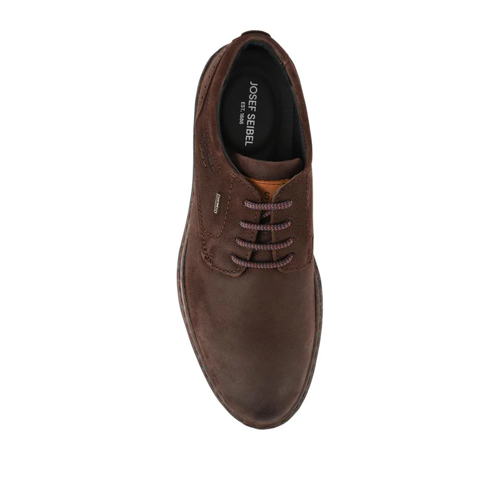 Wide-Fit Water-Resistant Leather Shoes - JOSEF41510 / 327 050 - Dark Brown - Image 4