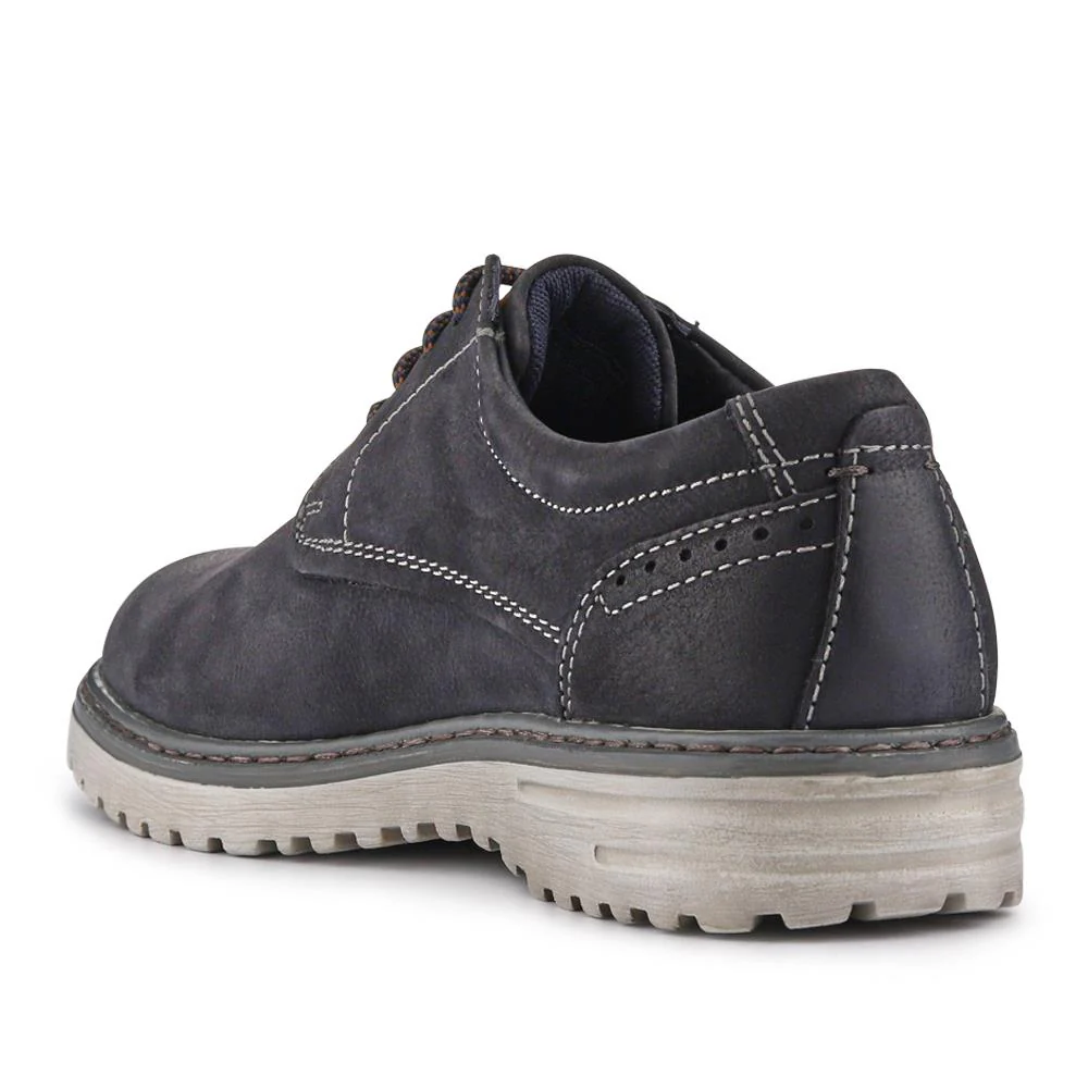 Wide-Fit Water-Resistant Leather Shoes - JOSEF41510 / 327 050 - Navy - Image 3