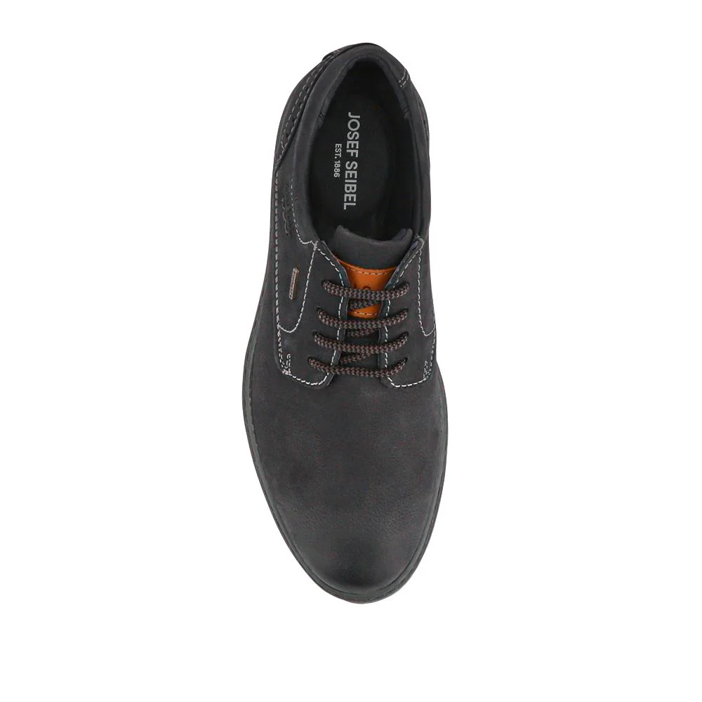 Wide-Fit Water-Resistant Leather Shoes - JOSEF41510 / 327 050 - Navy - Image 4
