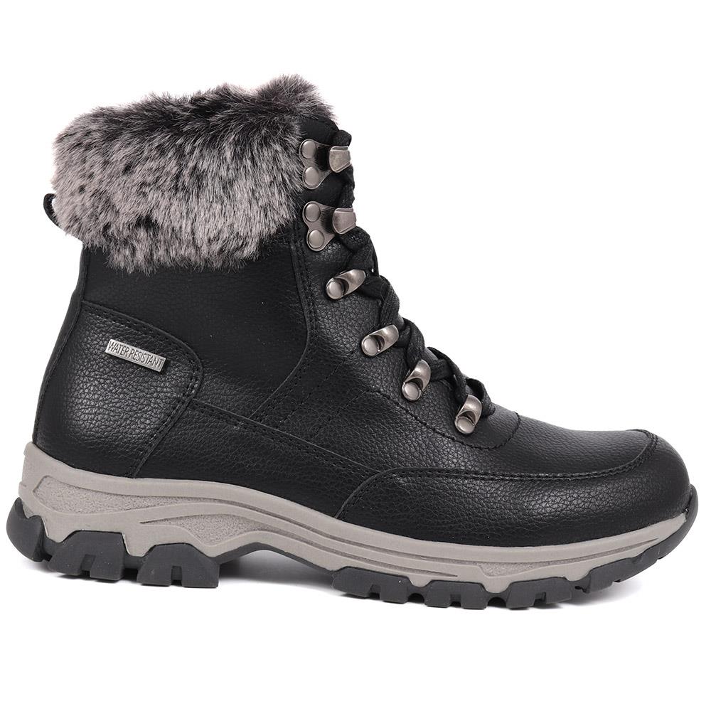 Wide Fit Water Resistant Weather Boots - WOIL40066 / 326 384 - Black - Image 2