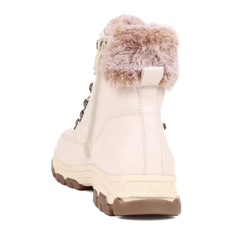 Wide Fit Water Resistant Weather Boots - WOIL40066 / 326 384 - Off White - Image 3