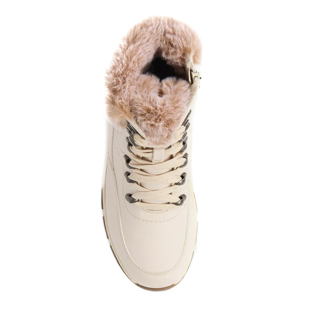 Wide Fit Water Resistant Weather Boots - WOIL40066 / 326 384 - Off White - Image 4
