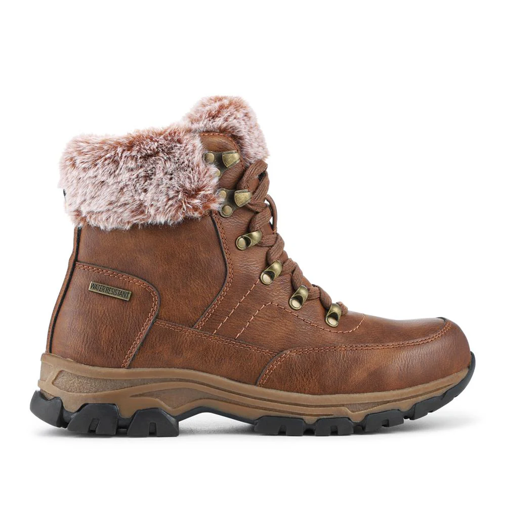 Wide Fit Water Resistant Weather Boots - WOIL40066 / 326 384 - Tan - Image 2