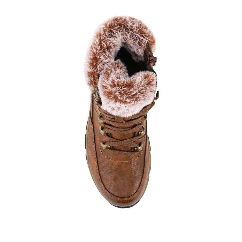 Wide Fit Water Resistant Weather Boots - WOIL40066 / 326 384 - Tan - Image 4