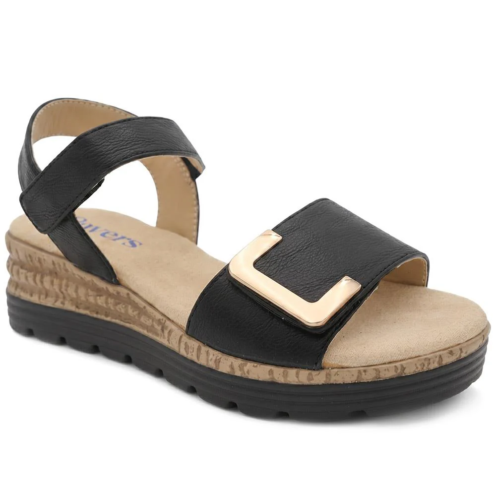 Wide Fit Wedge Heel Memory Foam Sandals - WBINS43016 / 329 031