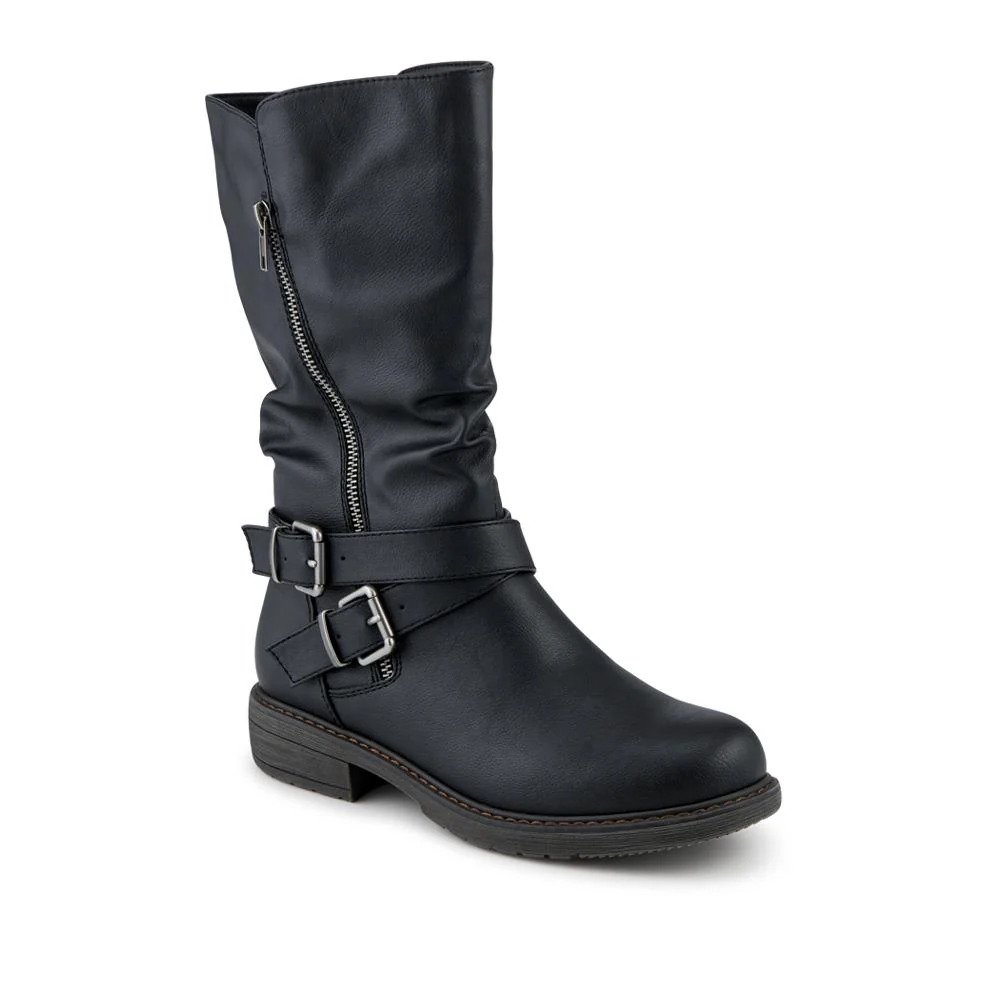 Wide Fit Zip Fasten Slouch Boots - WBINS42093 / 328 121