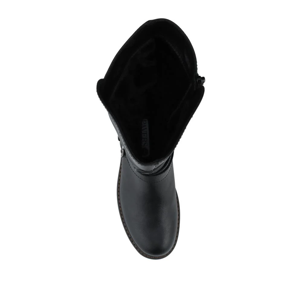Wide Fit Zip Fasten Slouch Boots - WBINS42093 / 328 121 - Black - Image 4