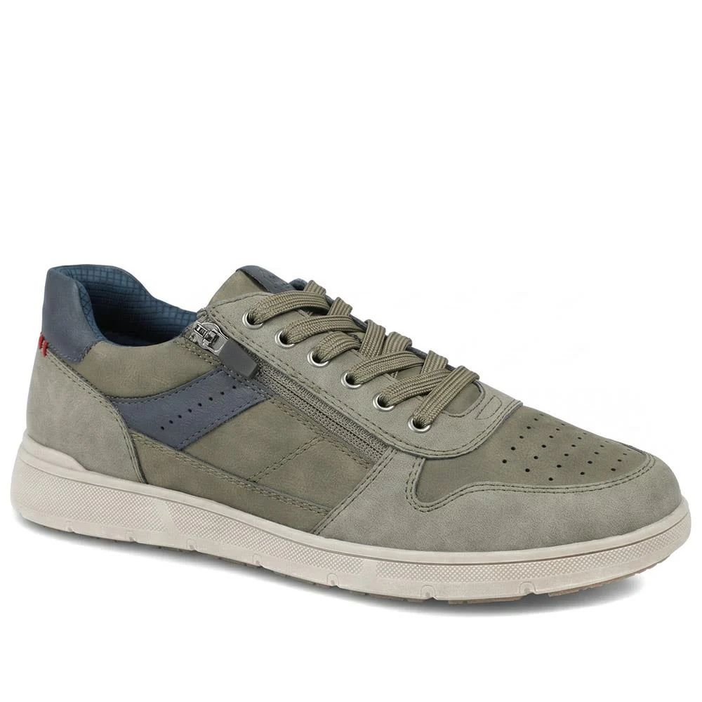 Wide Fit Zip & Lace Casual Trainers - GANG43004 / 329 271 - Image 3