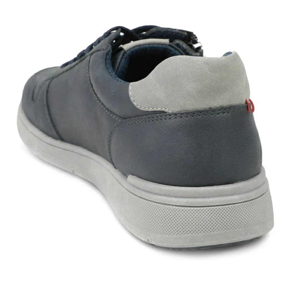 Wide Fit Zip & Lace Casual Trainers - GANG43004 / 329 271 - Navy - Image 3