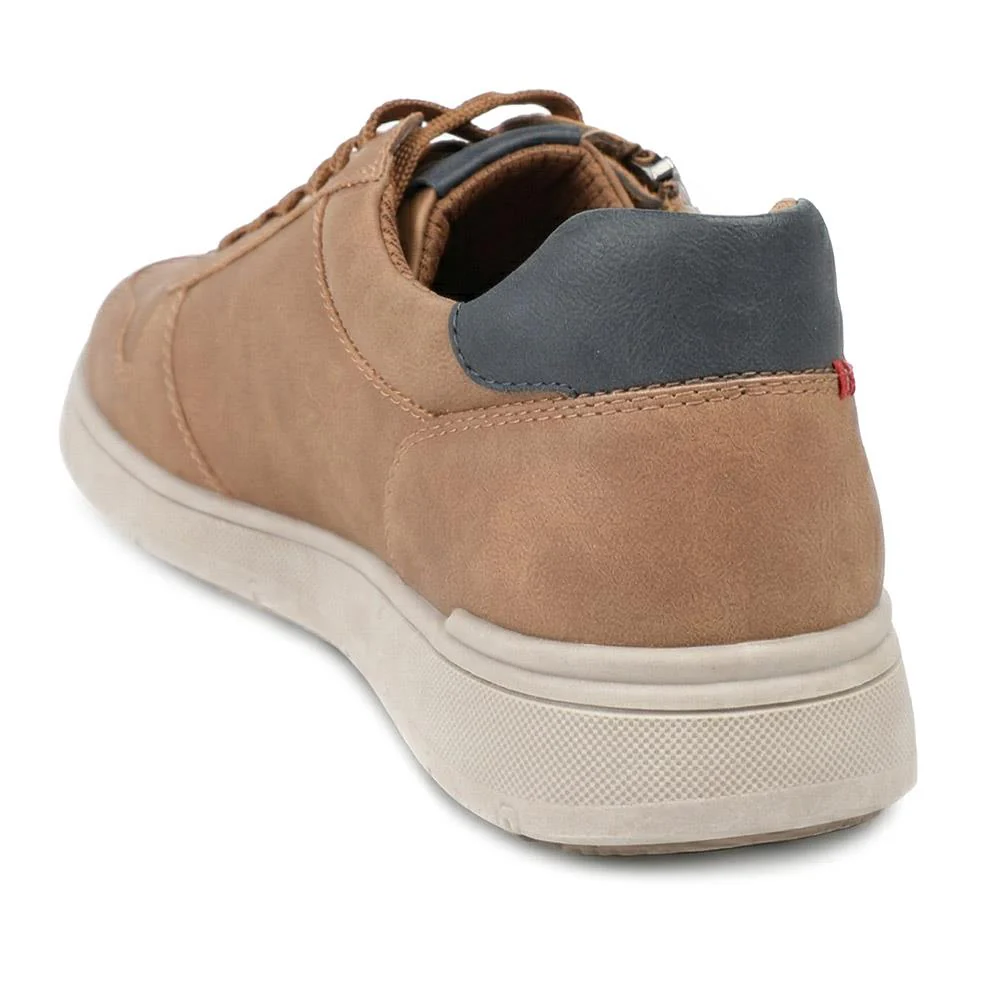 Wide Fit Zip & Lace Casual Trainers - GANG43004 / 329 271 - Tan - Image 3