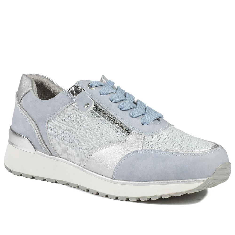 Wide Fit Zip & Lace Cushioned Trainers - WBINS43074 / 329 139 - Image 2