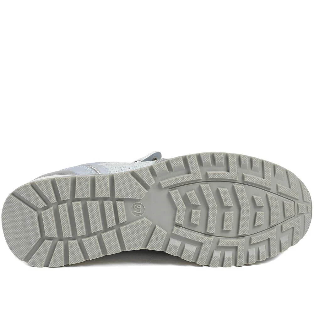 Wide Fit Zip & Lace Cushioned Trainers - WBINS43074 / 329 139 - Blue - Image 6