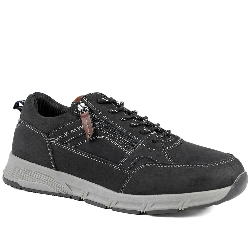 Wide Fit Zip & Lace Fasten Casual Trainers - WBINS42069 / 327 866
