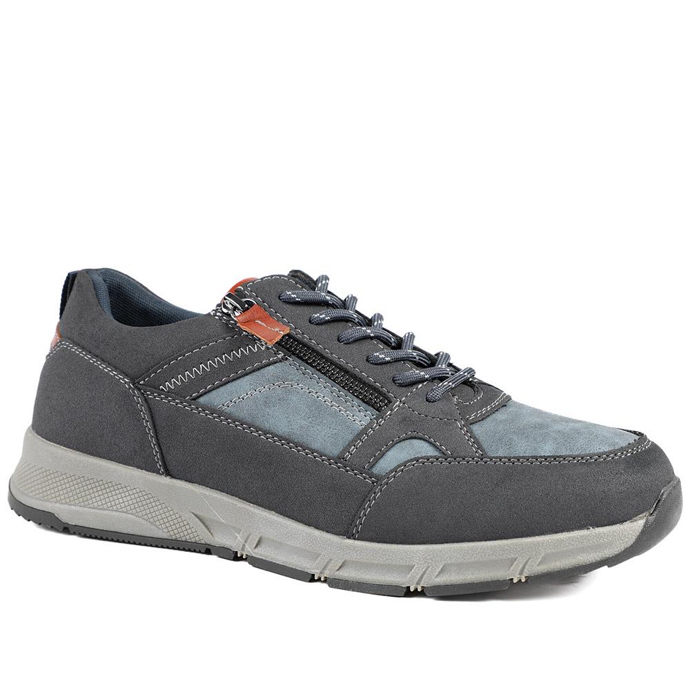 Wide Fit Zip & Lace Fasten Casual Trainers - WBINS42069 / 327 866 - Image 3