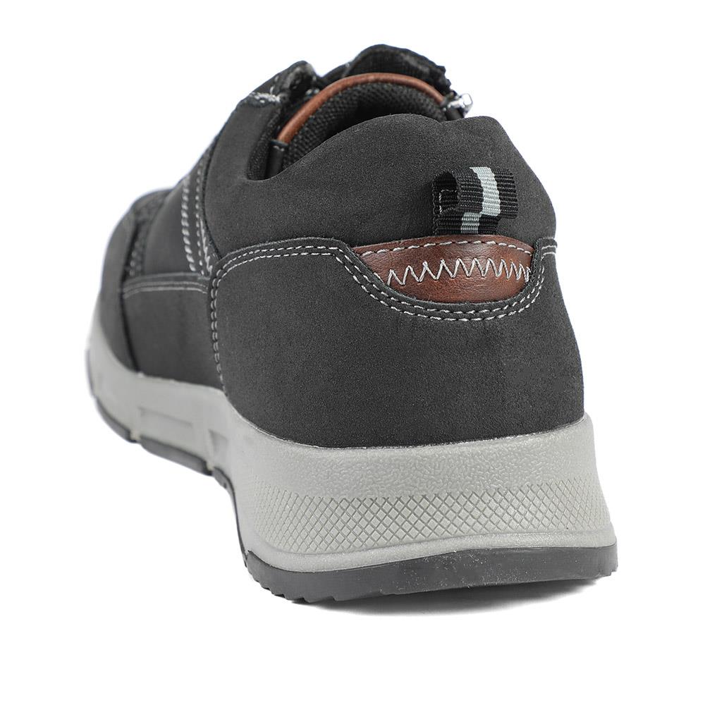 Wide Fit Zip & Lace Fasten Casual Trainers - WBINS42069 / 327 866 - Black - Image 4
