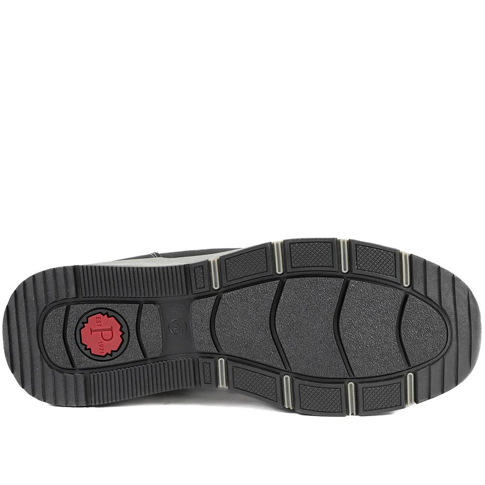 Wide Fit Zip & Lace Fasten Casual Trainers - WBINS42069 / 327 866 - Black - Image 6