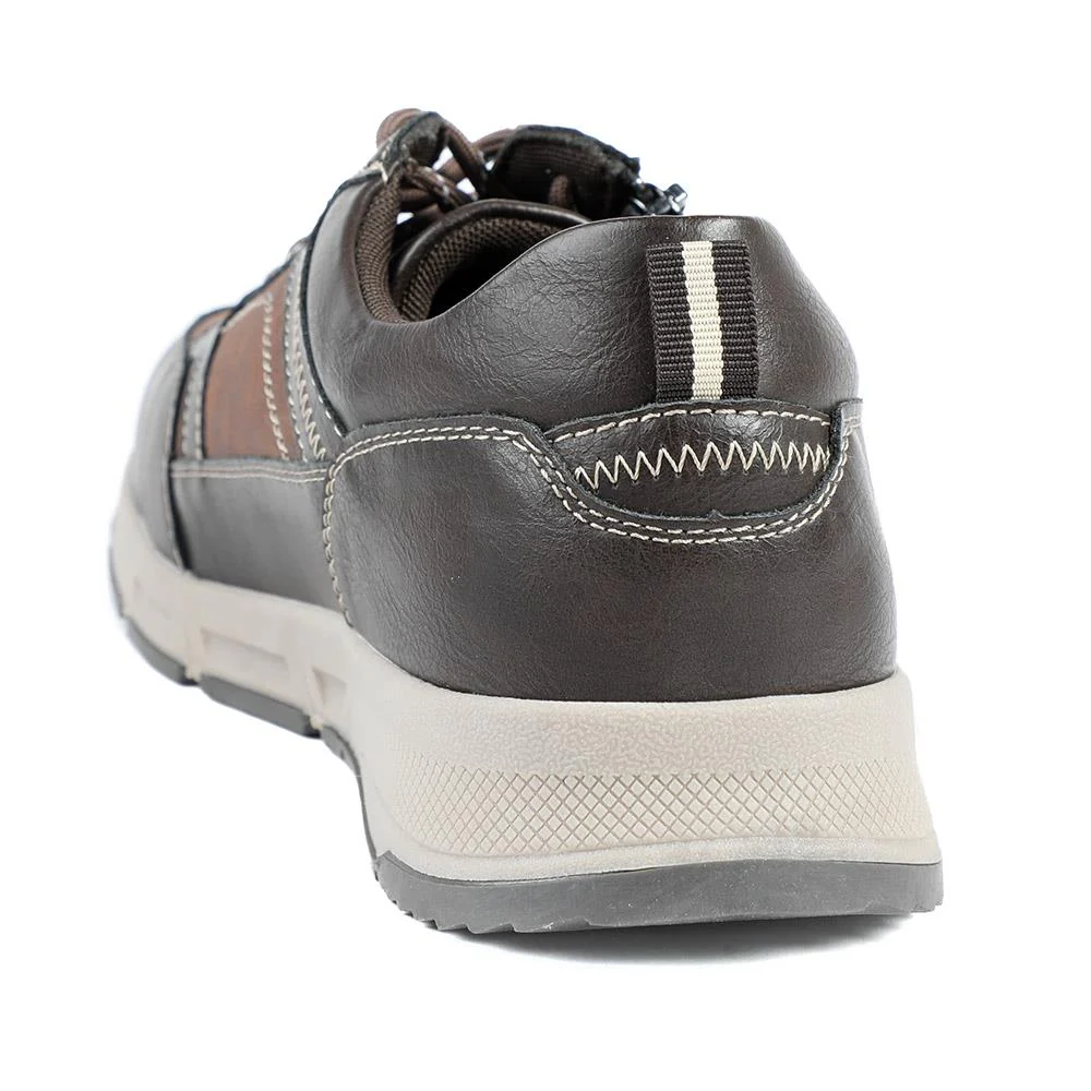 Wide Fit Zip & Lace Fasten Casual Trainers - WBINS42069 / 327 866 - Brown - Image 4