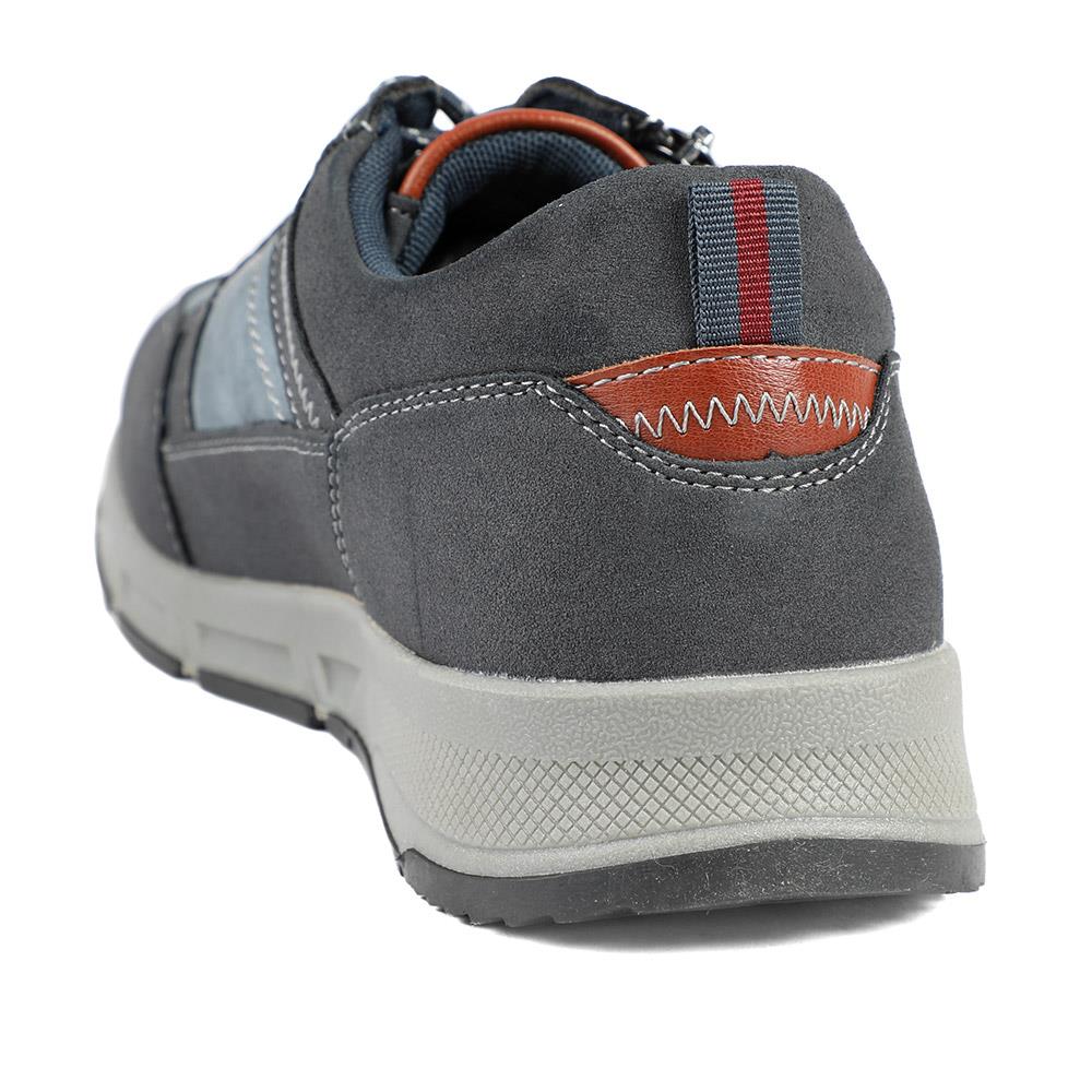 Wide Fit Zip & Lace Fasten Casual Trainers - WBINS42069 / 327 866 - Navy - Image 6