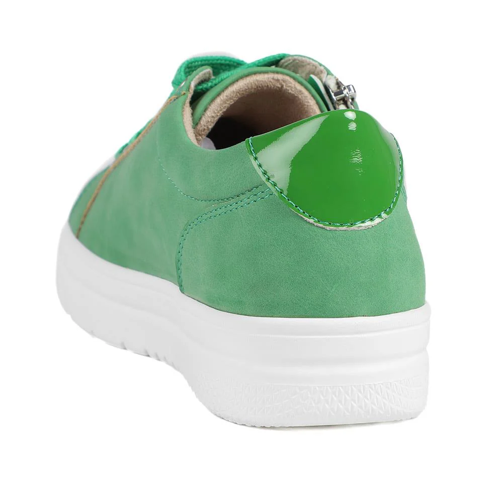 Wide Fit Zip & Lace Platform Trainers - WBINS43003 / 328 884 - Green - Image 4