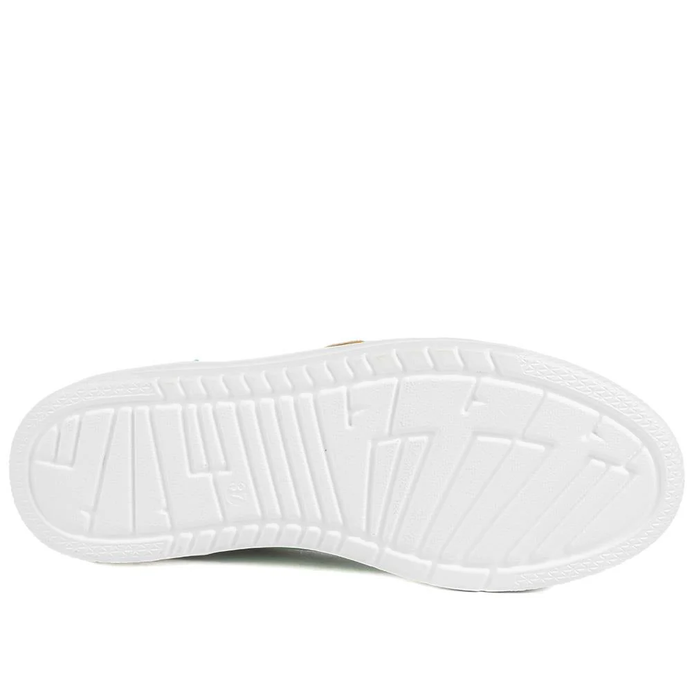 Wide Fit Zip & Lace Platform Trainers - WBINS43003 / 328 884 - Green - Image 6