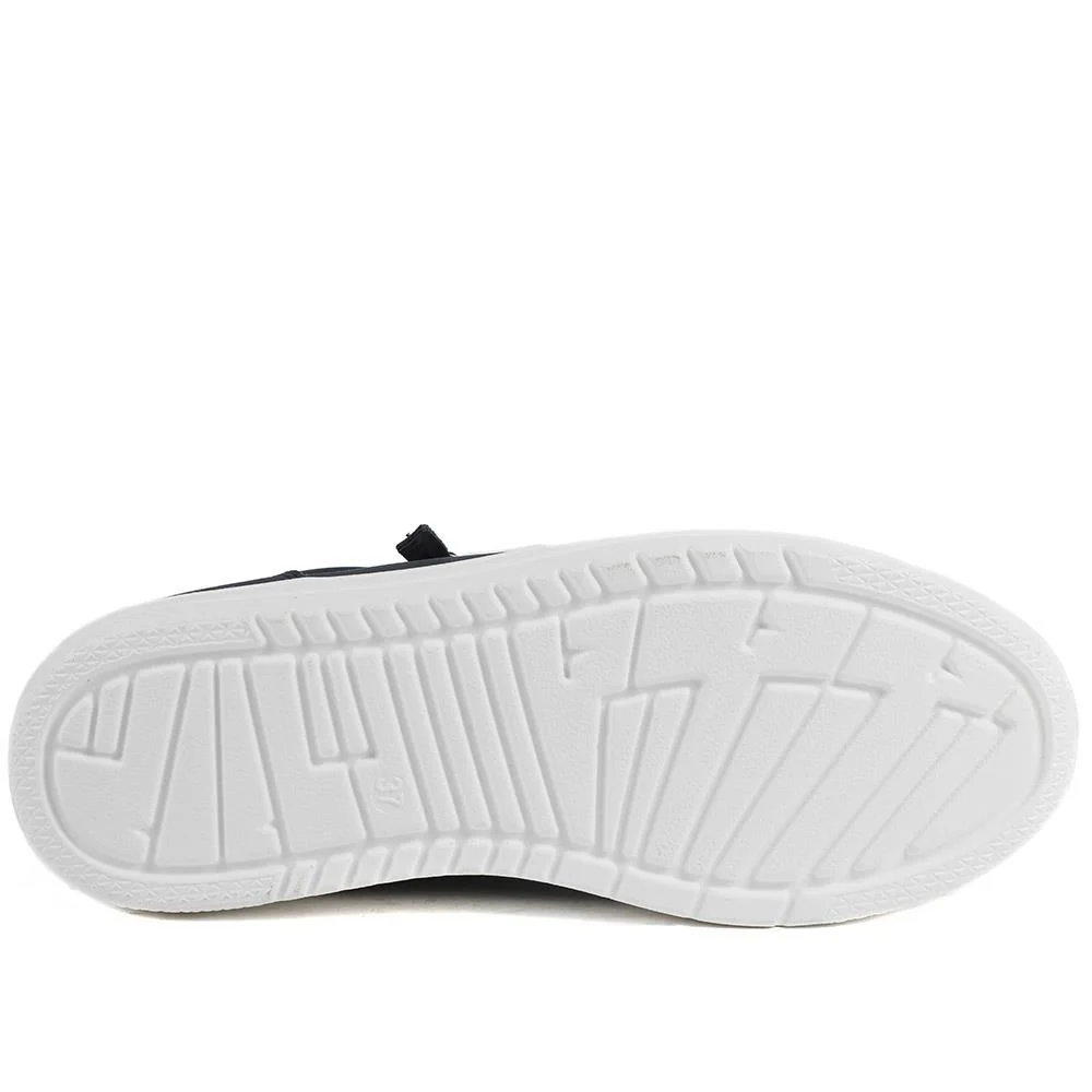Wide Fit Zip & Lace Platform Trainers - WBINS43003 / 328 884 - Navy - Image 6