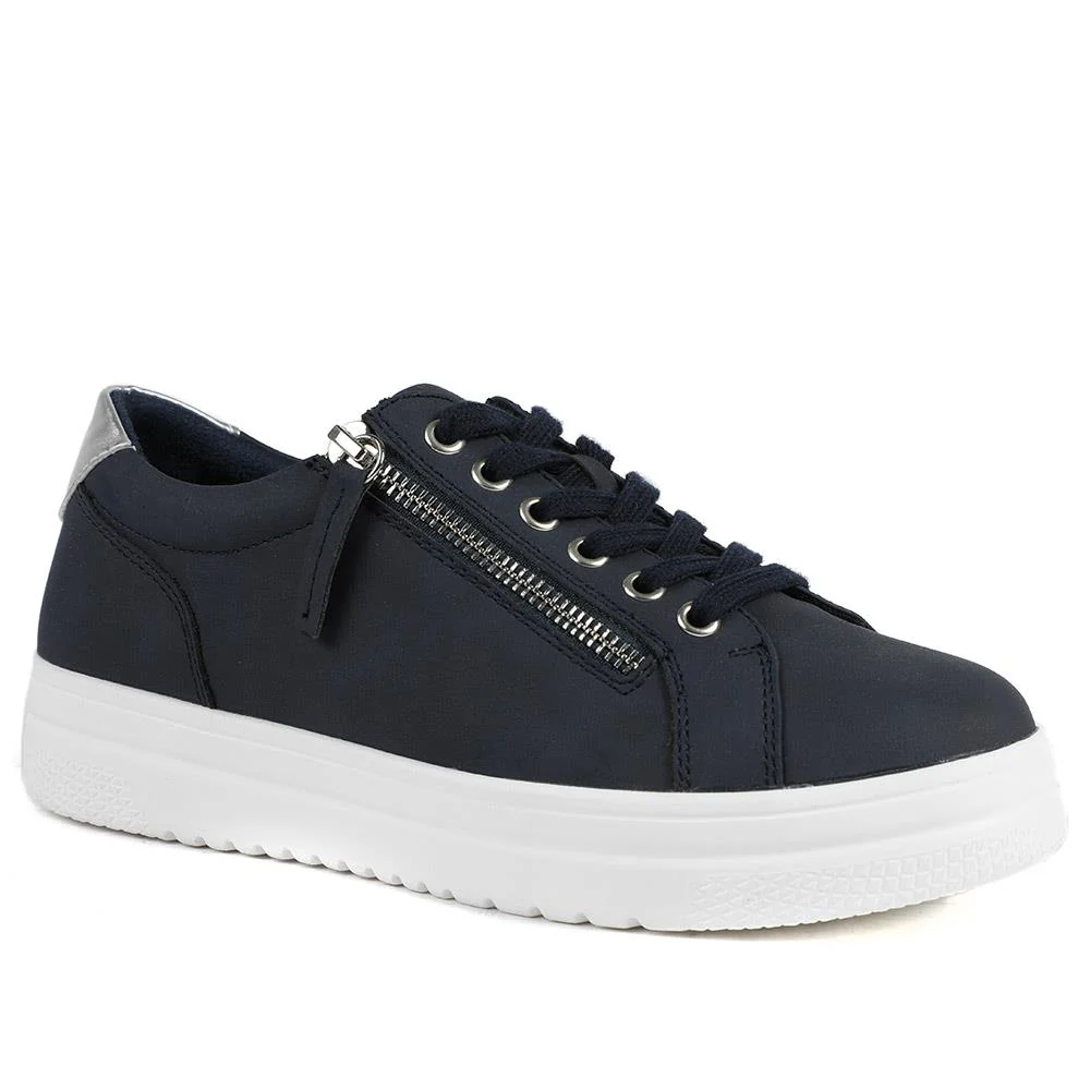 Wide Fit Zip & Lace Platform Trainers - WBINS43003 / 328 884 - Image 2