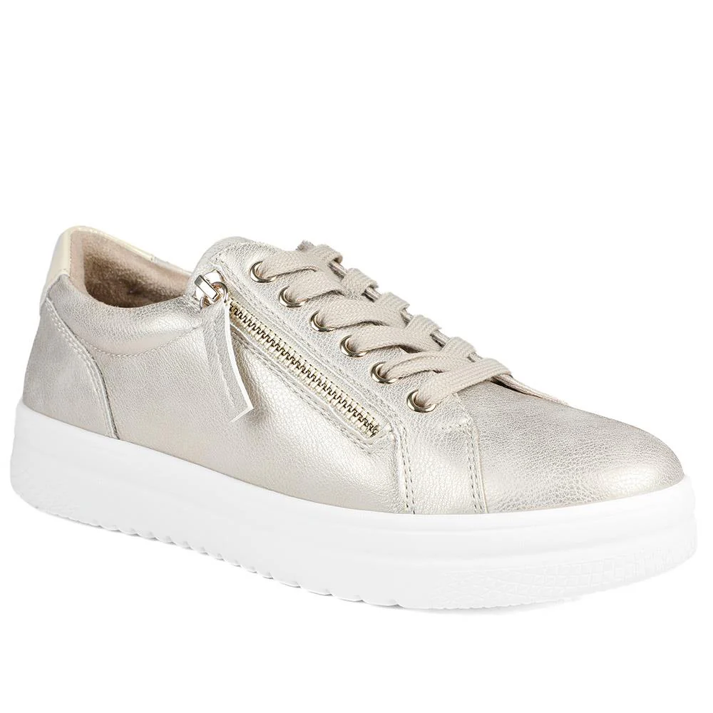 Wide Fit Zip & Lace Platform Trainers - WBINS43003 / 328 884 - Image 3