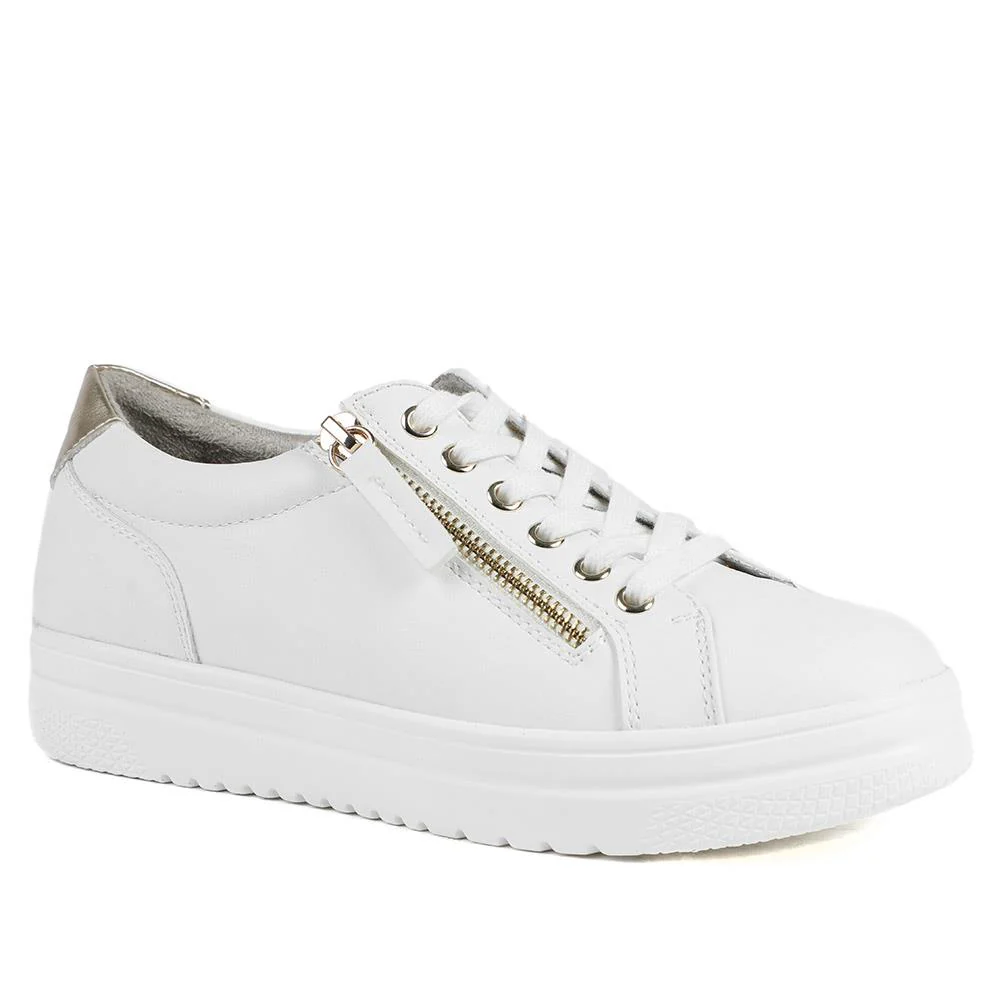 Wide Fit Zip & Lace Platform Trainers - WBINS43003 / 328 884 - Image 4