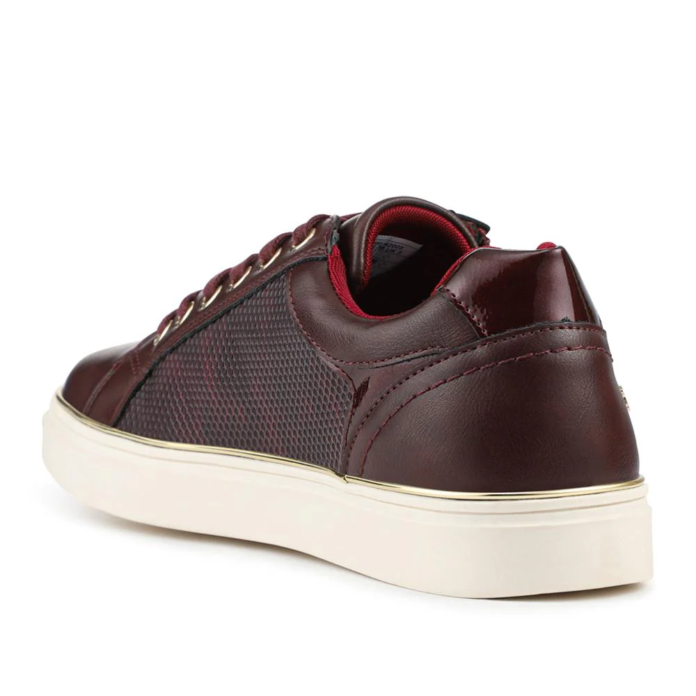 Wide Fit Zip & Lace Trainers With Grip Sole - WOIL42005 / 328 226 - Burgundy - Image 3