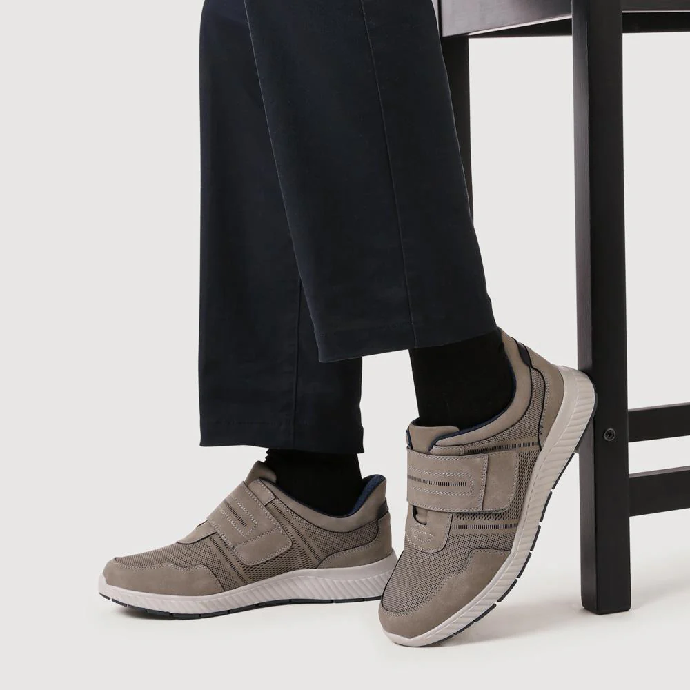 Easy Step In Wide Fit Touch Fastening Trainers - GANG41019 / 327 550 - Grey - Image 5