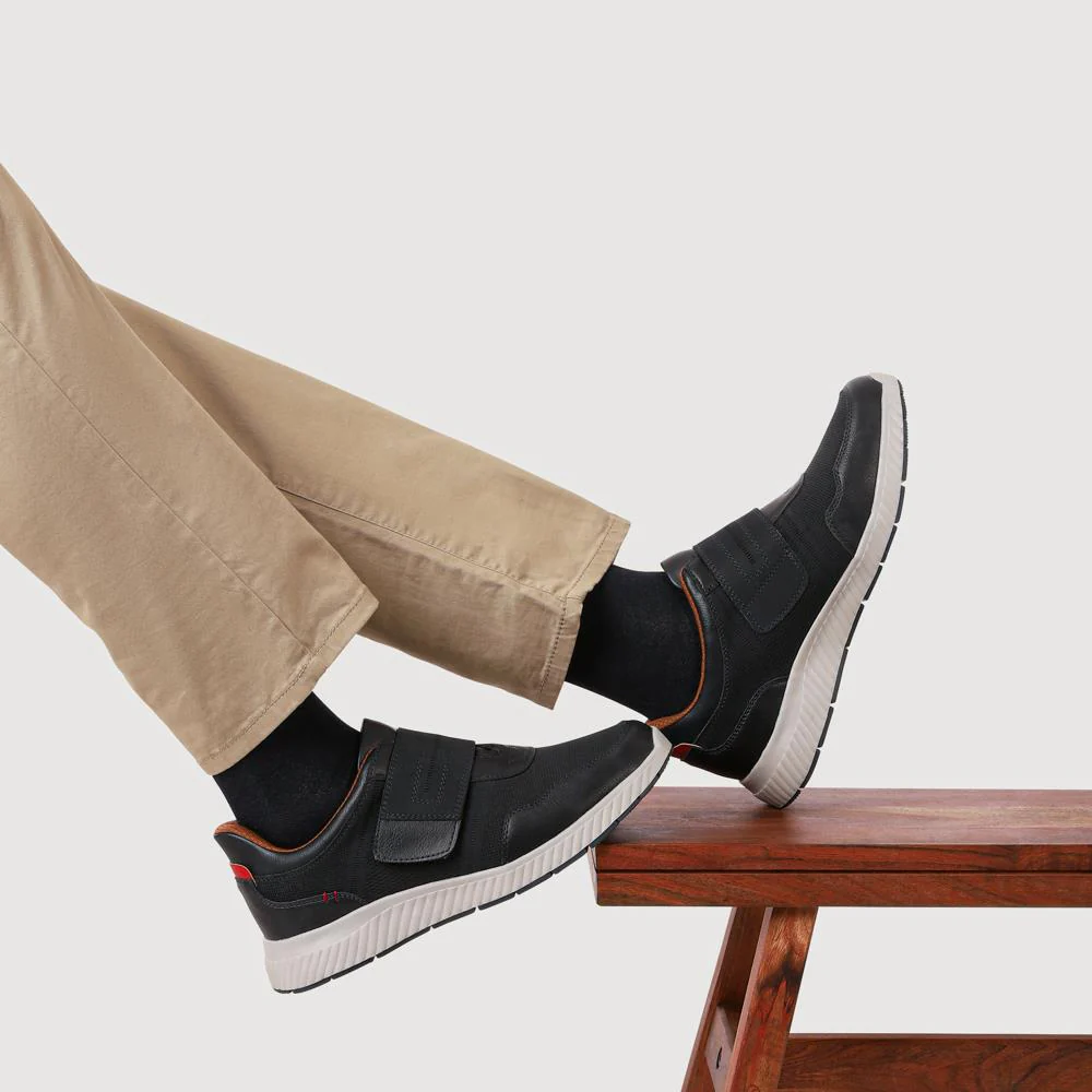 Easy Step In Wide Fit Touch Fastening Trainers - GANG41019 / 327 550 - Navy - Image 5
