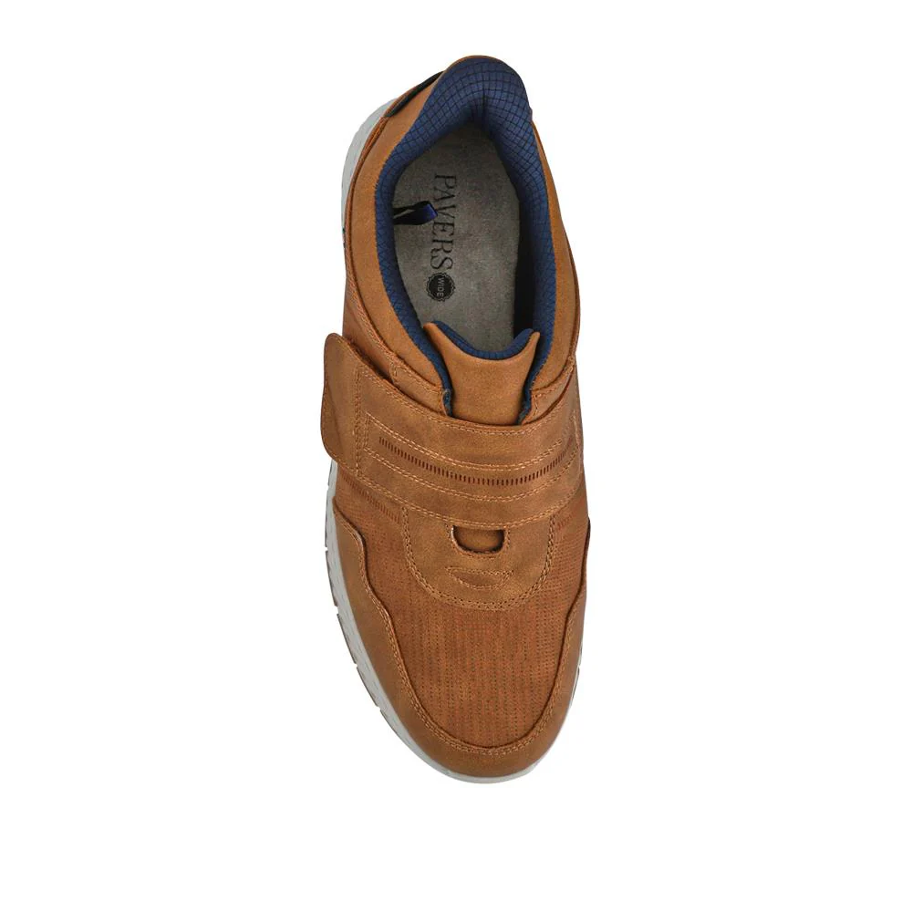 Easy Step In Wide Fit Touch Fastening Trainers - GANG41019 / 327 550 - Tan - Image 4