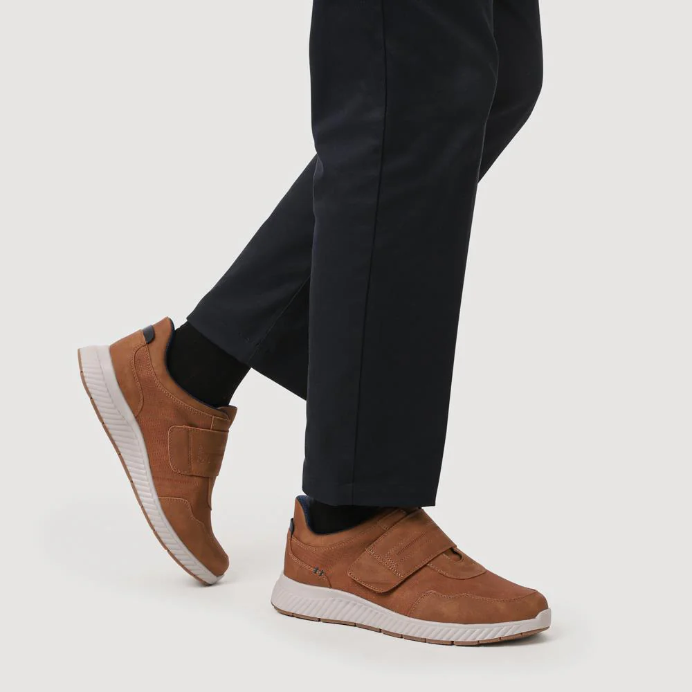 Easy Step In Wide Fit Touch Fastening Trainers - GANG41019 / 327 550 - Tan - Image 5