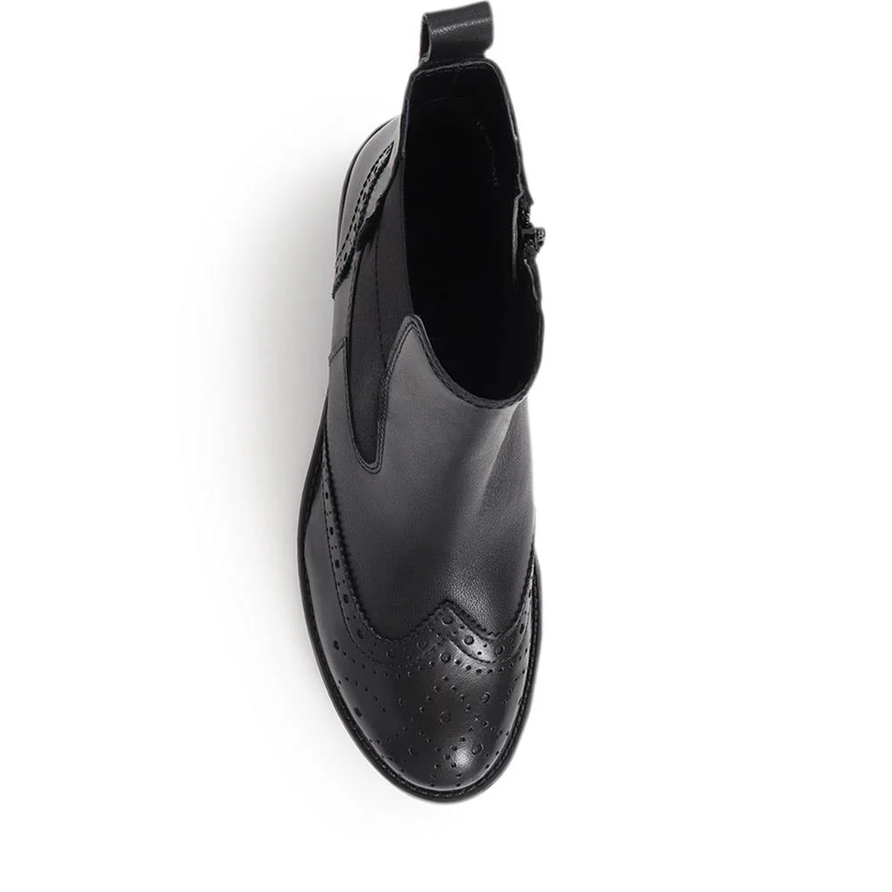 Wingtip Chelsea Boots - BUG40510 / 325 718 - Black - Image 5