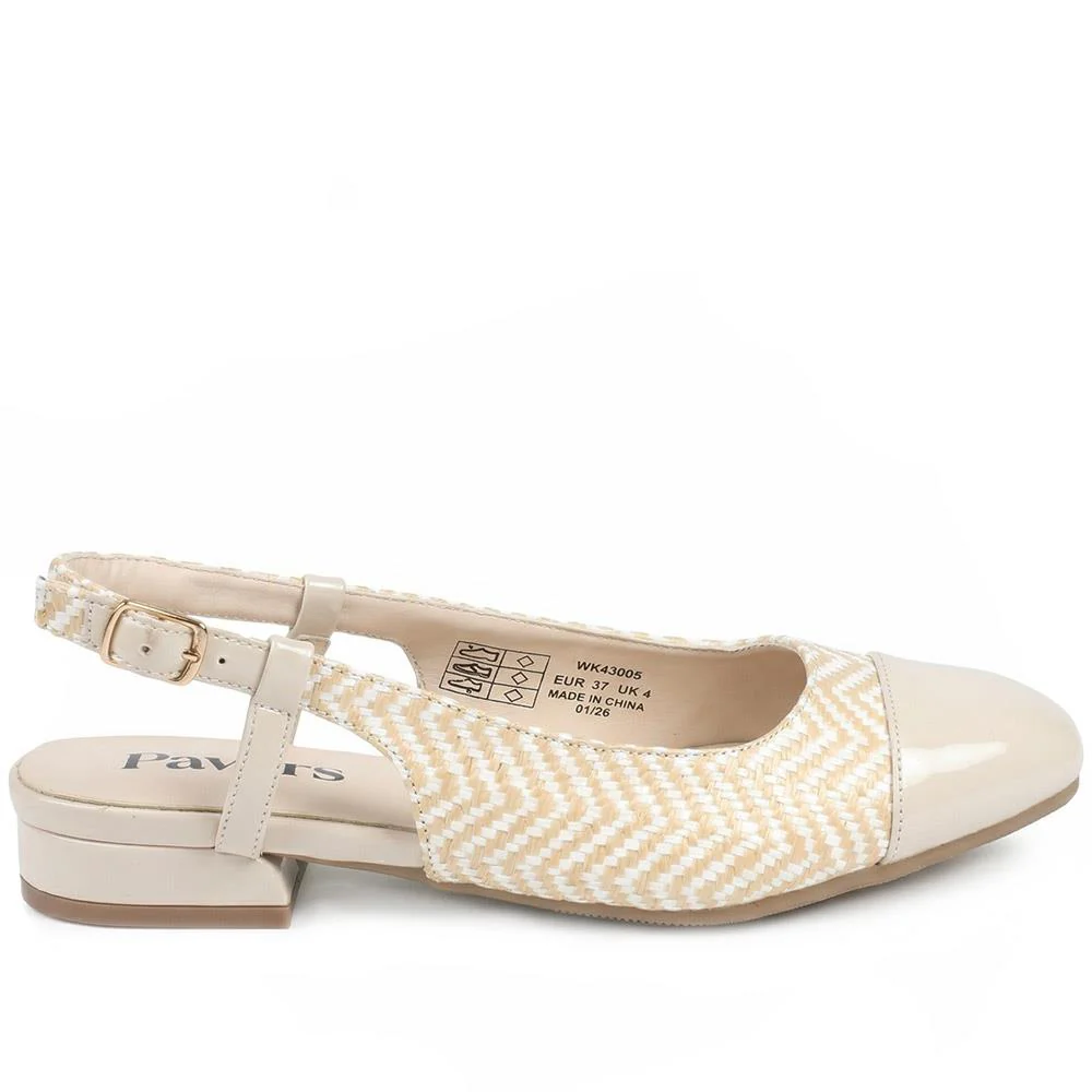 Lightweight Slingback Flat Court Shoes - WK43005 / 329 018 - Beige-White - Image 2
