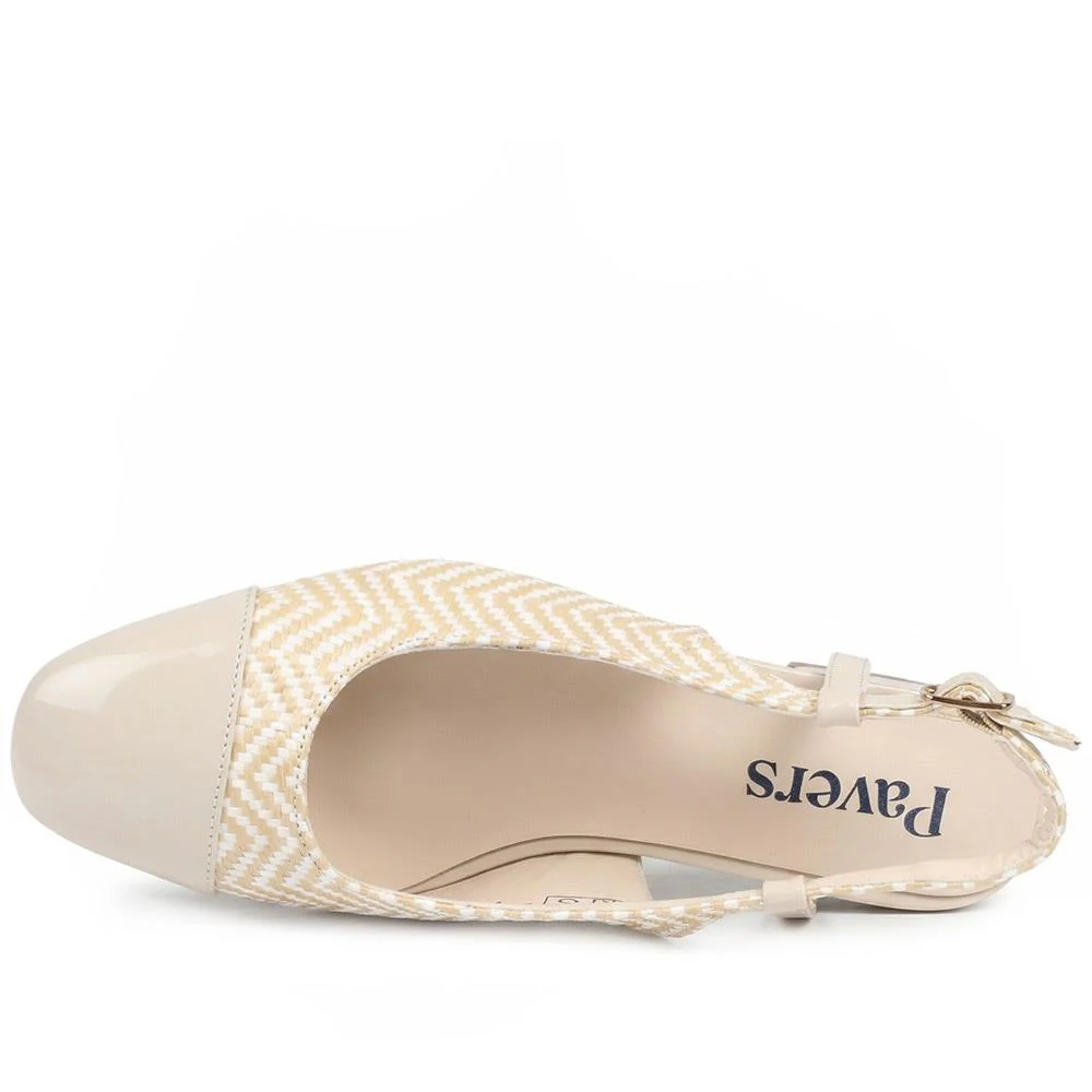 Lightweight Slingback Flat Court Shoes - WK43005 / 329 018 - Beige-White - Image 4