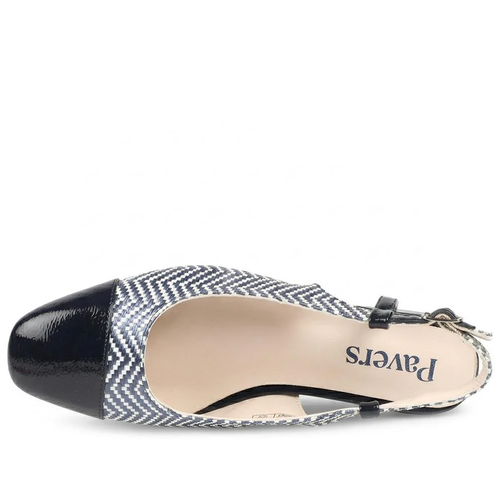 Lightweight Slingback Flat Court Shoes - WK43005 / 329 018 - Navy - White - Image 4