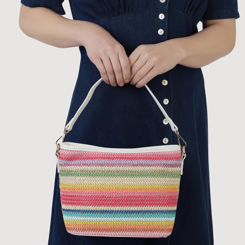 Woven Shoulder Bag - RIM39007 / 325 240 - White Multi - Image 3