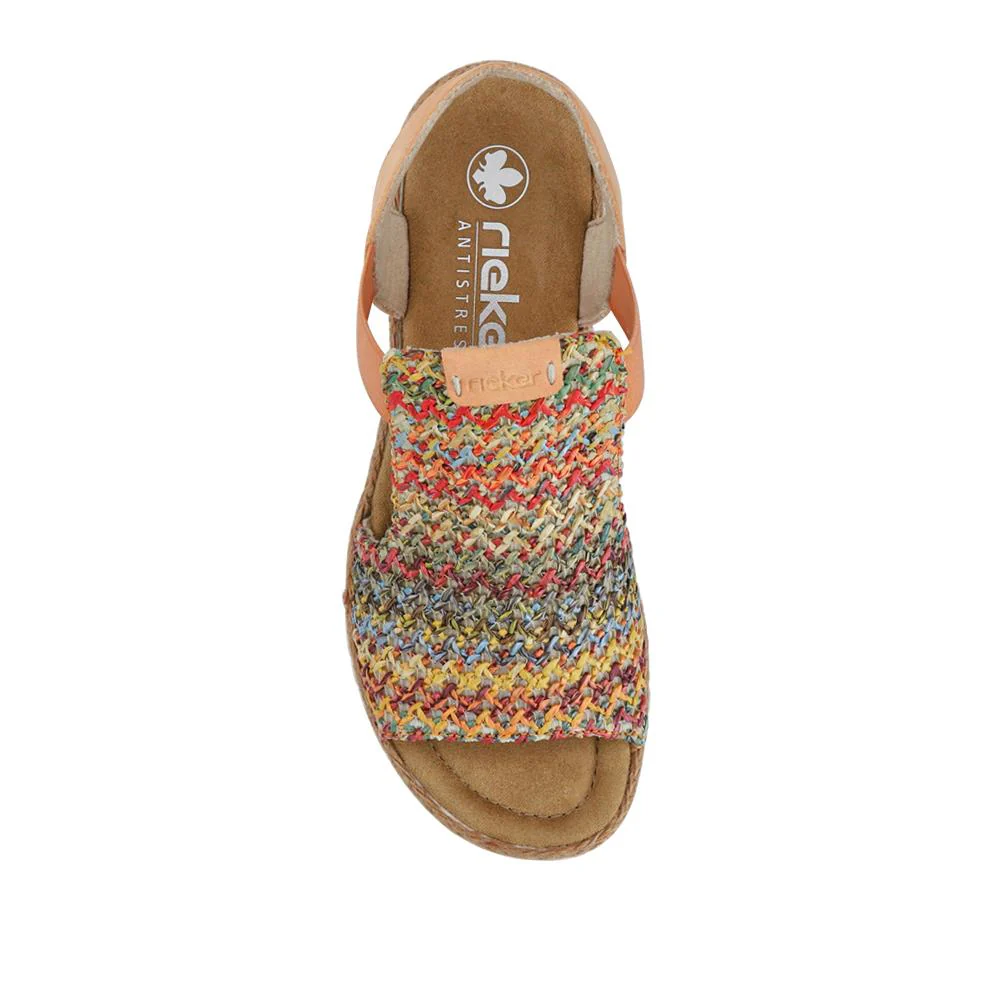 Woven Slingback Wedges - RKR39535 / 325 031 - Orange Multi - Image 4
