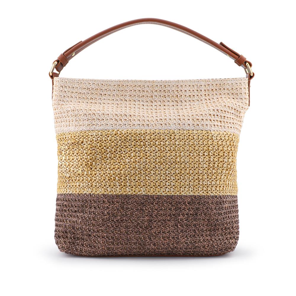 Woven Zip-Up Shoulder Bag - RIM41008 / 327 729 - Beige Multi - Image 2