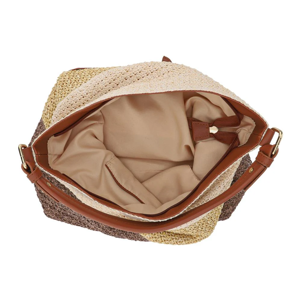 Woven Zip-Up Shoulder Bag - RIM41008 / 327 729 - Beige Multi - Image 3