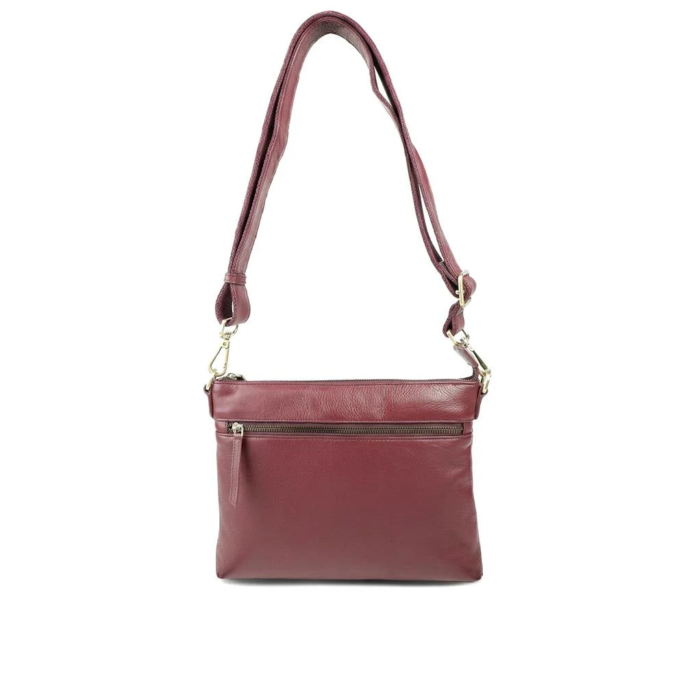 Wynne Leather Crossbody Bag - WYNNE / 329 240 - Burgundy Leather - Image 2