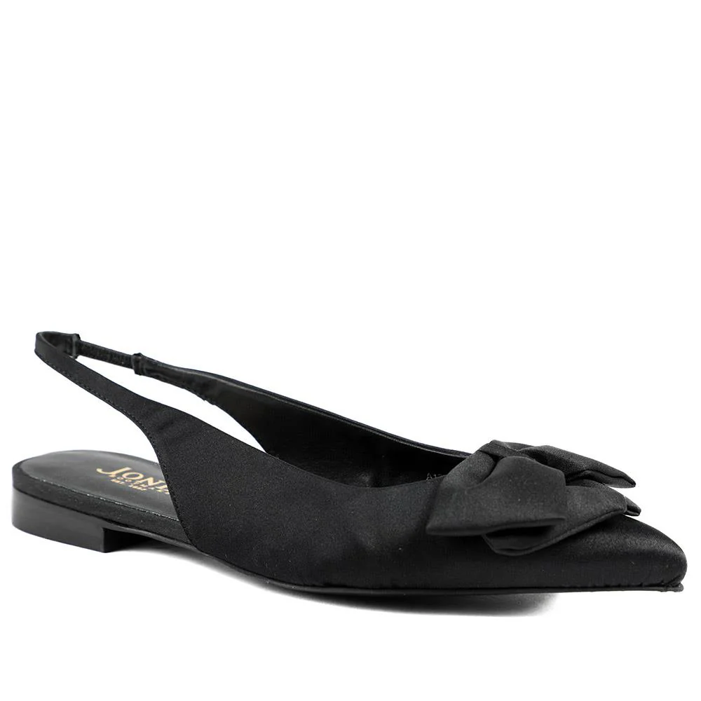 Xenova Leather Slingback Court Shoes - XENOVIA / 329 158 - Black Satin