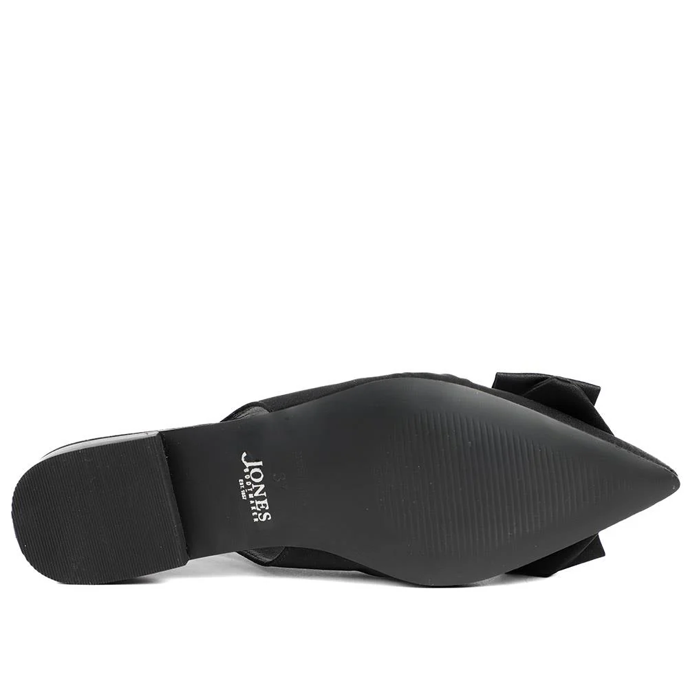Xenova Leather Slingback Court Shoes - XENOVIA / 329 158 - Black Satin - Image 5