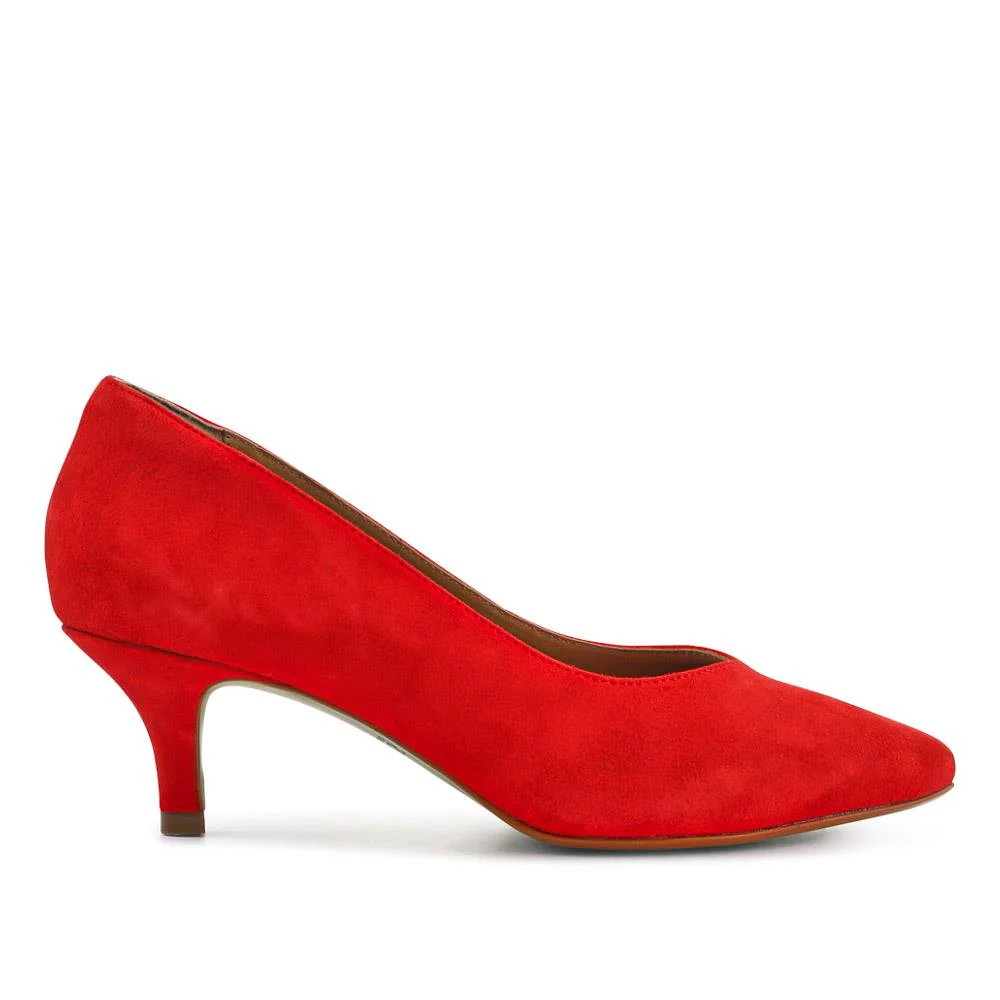 Yulia Leather Stiletto-Heeled Court Shoes - YULIA / 327 598 - Red Suede - Image 2