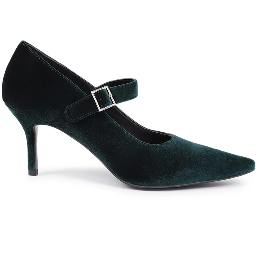 Yumi Heeled Court Shoes - YUMI / 326 317 - Green - Image 2